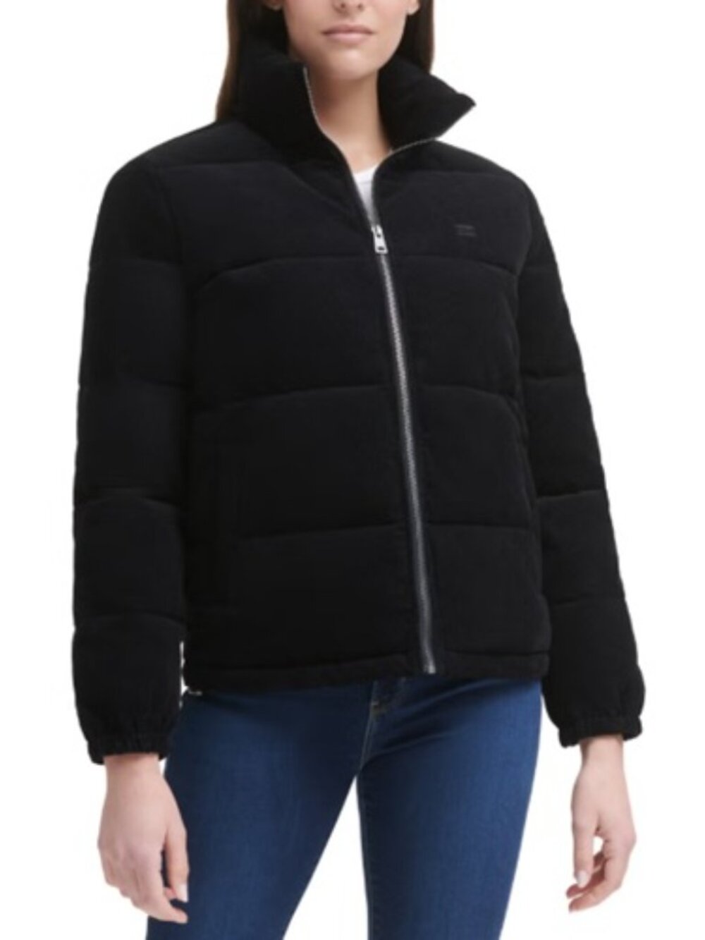 Levi’s Quilted Corduroy Puffer Jacket Black XL 14 NWT
